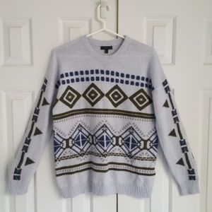 J.Crew | Aztec Blue-Grey Sweater